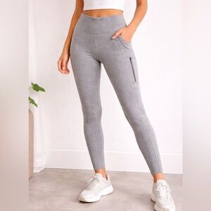 Athleta Gray High Rise Leggings w/ Pockets Size S